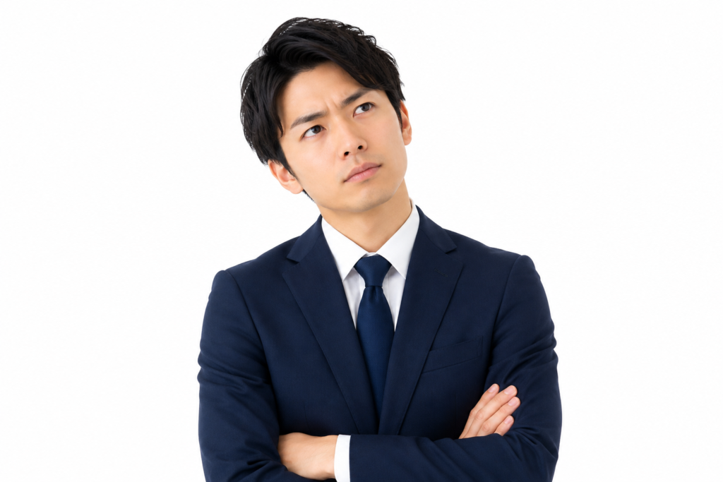 悩んでいる青年